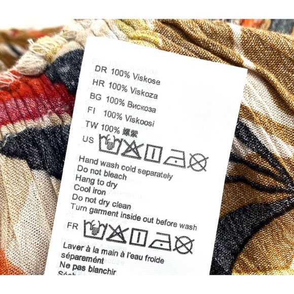 Billabong Romper M Orange Gold Floral Print Tube Belt Tie Retro 70s - Picture 6 of 7